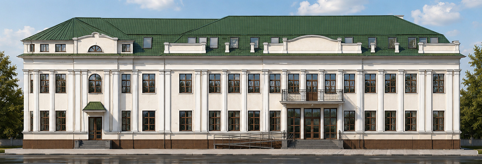 Main facade after reconstruction, administrative building