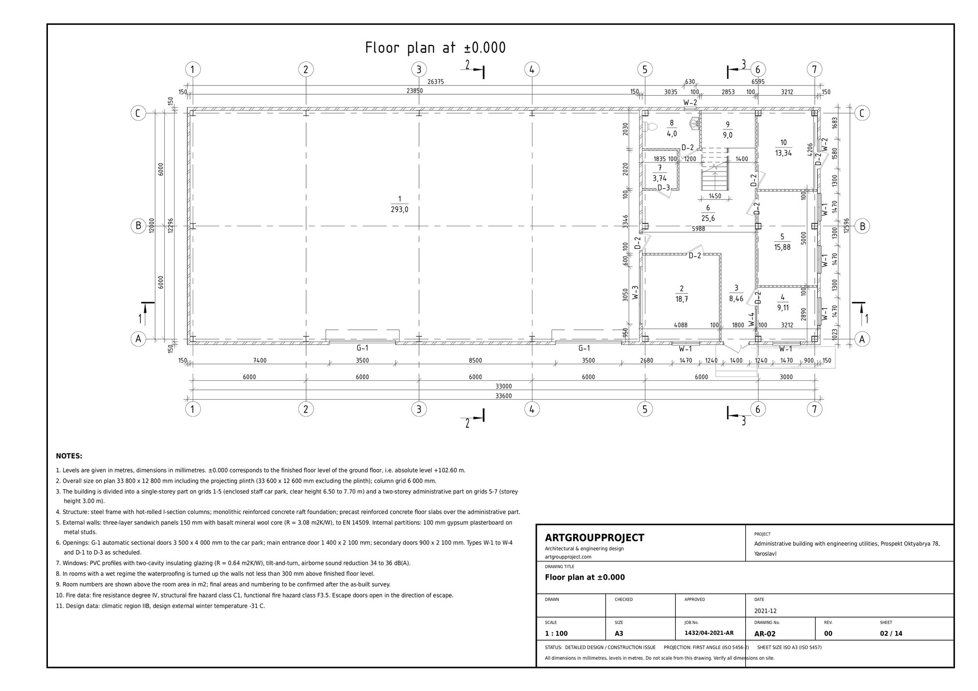 AR-02   Floor plan at  0.000